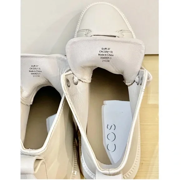 COS Women's Cream High-Top Sneakers / boots size 7 - Picture 6 of 9